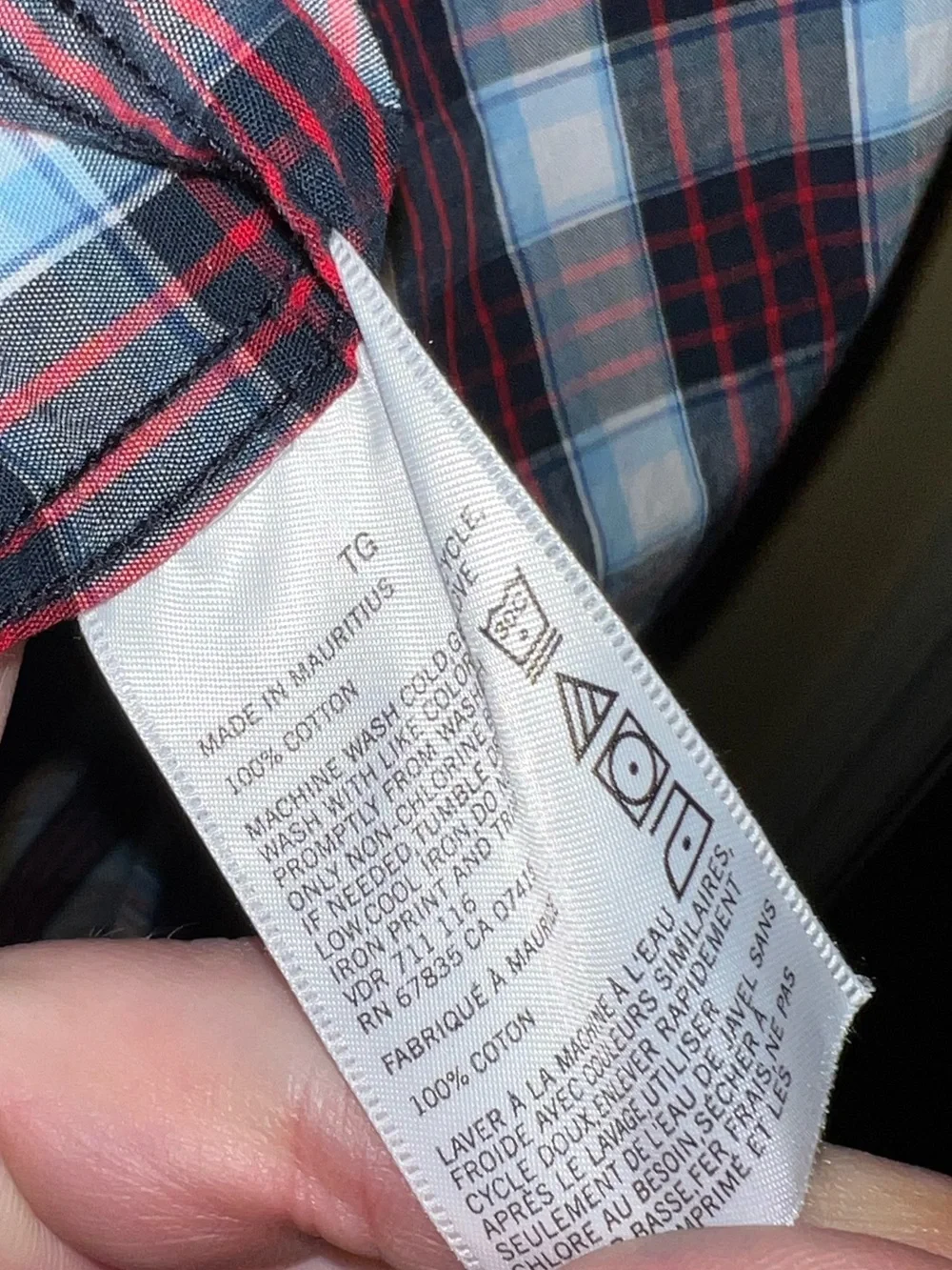 Nautica Red & Navy Plaid Coastal Short Sleeve Button Up Casual Shirt Size XL - Picture 4 of 4